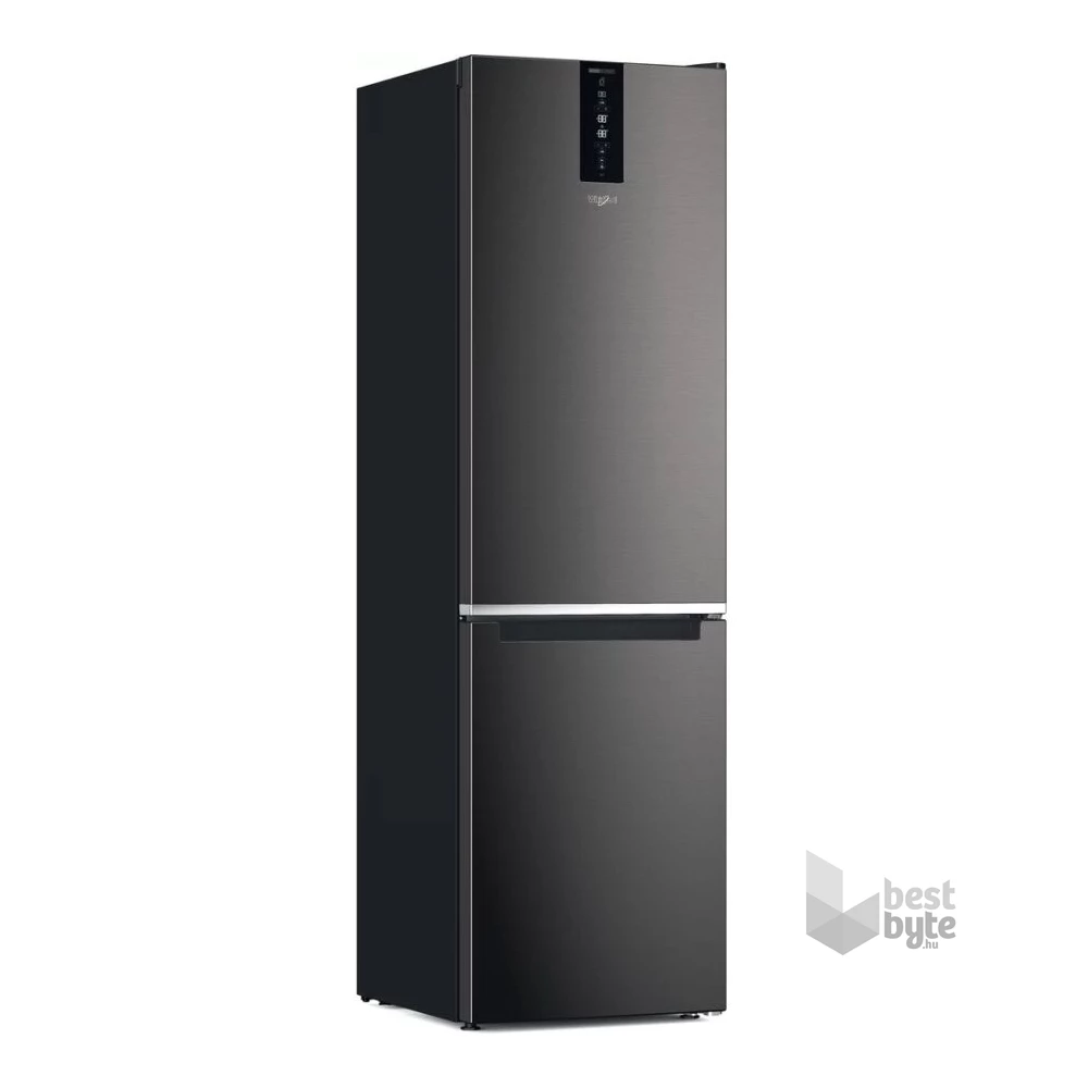 Whirlpool W7X 94T KS fekete, alulfagyasztós, Hűtő:263L, Fagyasztó:104L, Total No frost hűtőszekrény