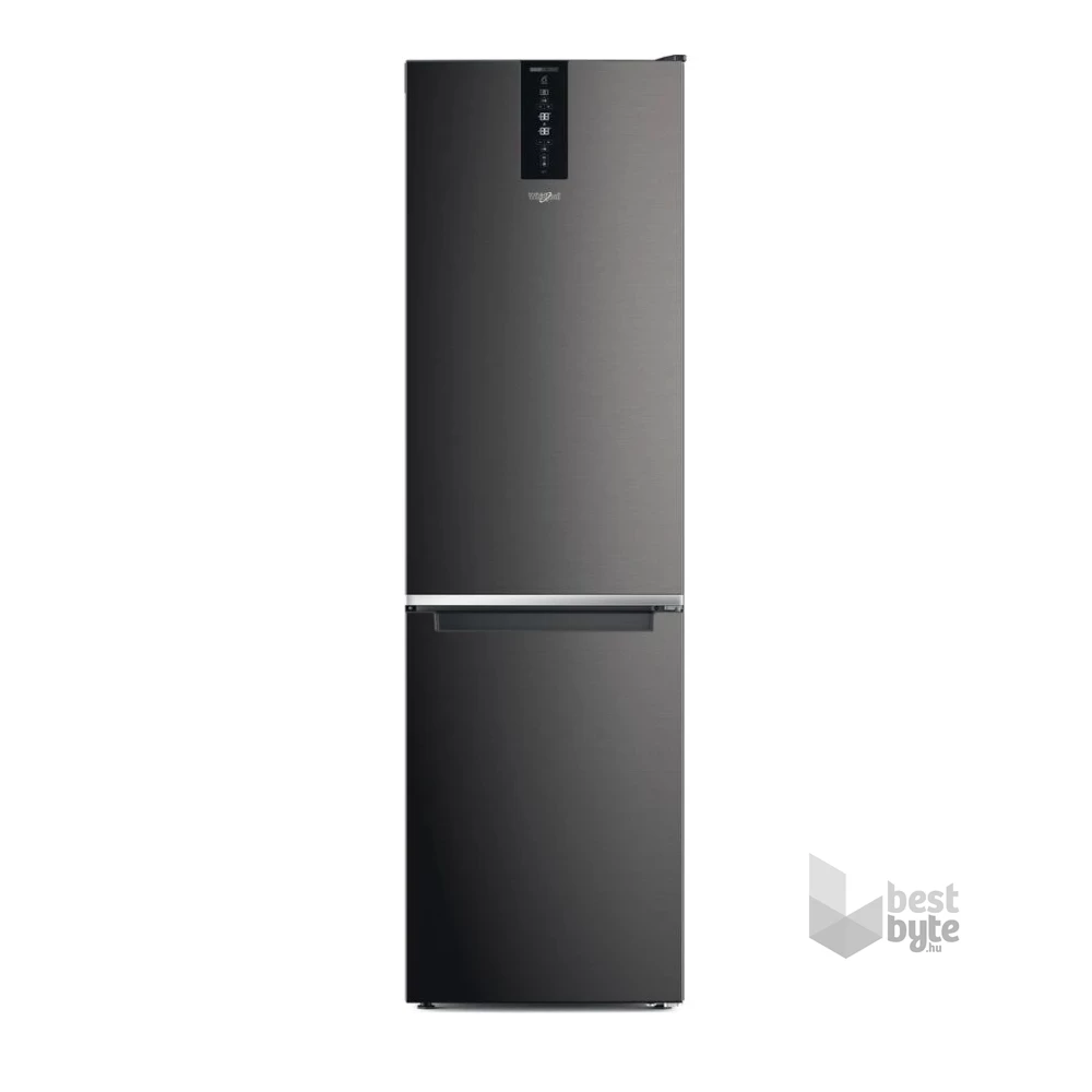 Whirlpool W7X 94T KS fekete, alulfagyasztós, Hűtő:263L, Fagyasztó:104L, Total No frost hűtőszekrény