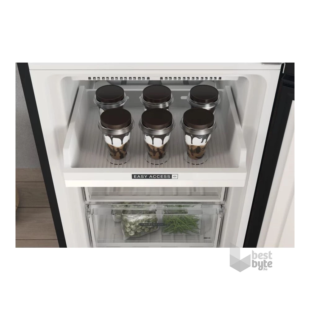 Whirlpool W7X 94T KS fekete, alulfagyasztós, Hűtő:263L, Fagyasztó:104L, Total No frost hűtőszekrény