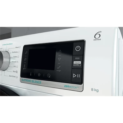 Whirlpool W7X W845WB EE fehér, elöltöltős, max.1400ford., 8 kg, mosógép