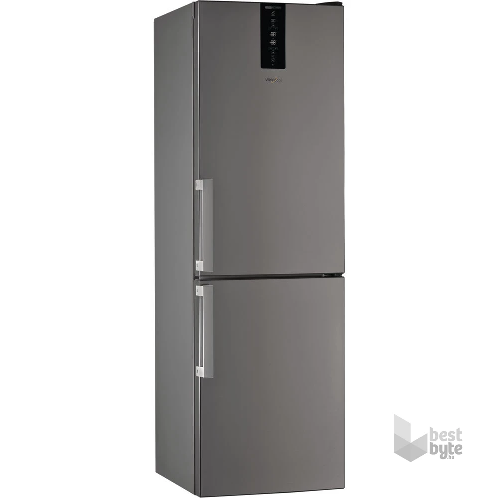 Whirlpool W7 831T OX H inox, alulfagyasztós, Hűtő:239L, Fagyasztó:104L, Total No frost hűtőszekrény
