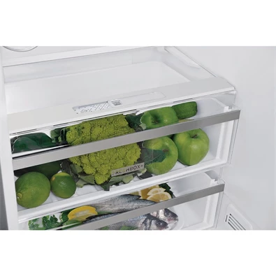 Whirlpool W7 921O OX H inox, alulfagyasztós, Hűtő:264L, Fagyasztó:104L, No frost hűtőszekrény