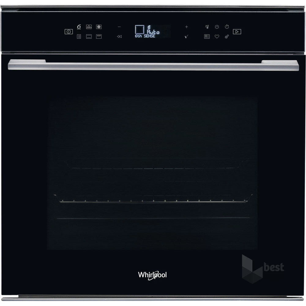 Whirlpool W7 OM4 4S1 P BL fekete, beépíthető, sütőtér: 73L, grill, légkeverés, pirolitikus, sütő