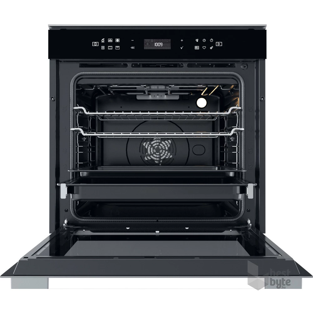 Whirlpool W7 OM4 4S1 P BL fekete, beépíthető, sütőtér: 73L, grill, légkeverés, pirolitikus, sütő