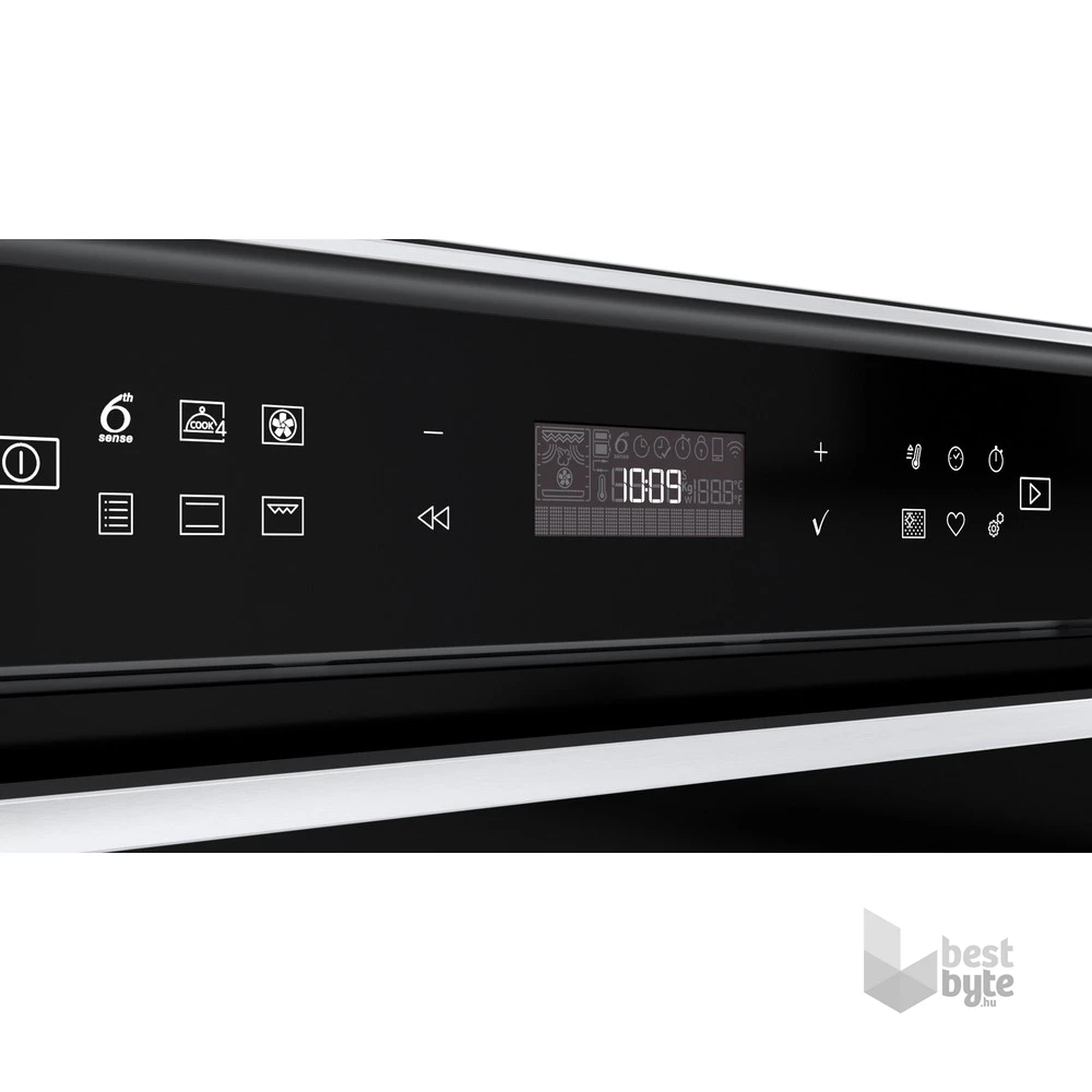 Whirlpool W7 OM4 4S1 P BL fekete, beépíthető, sütőtér: 73L, grill, légkeverés, pirolitikus, sütő