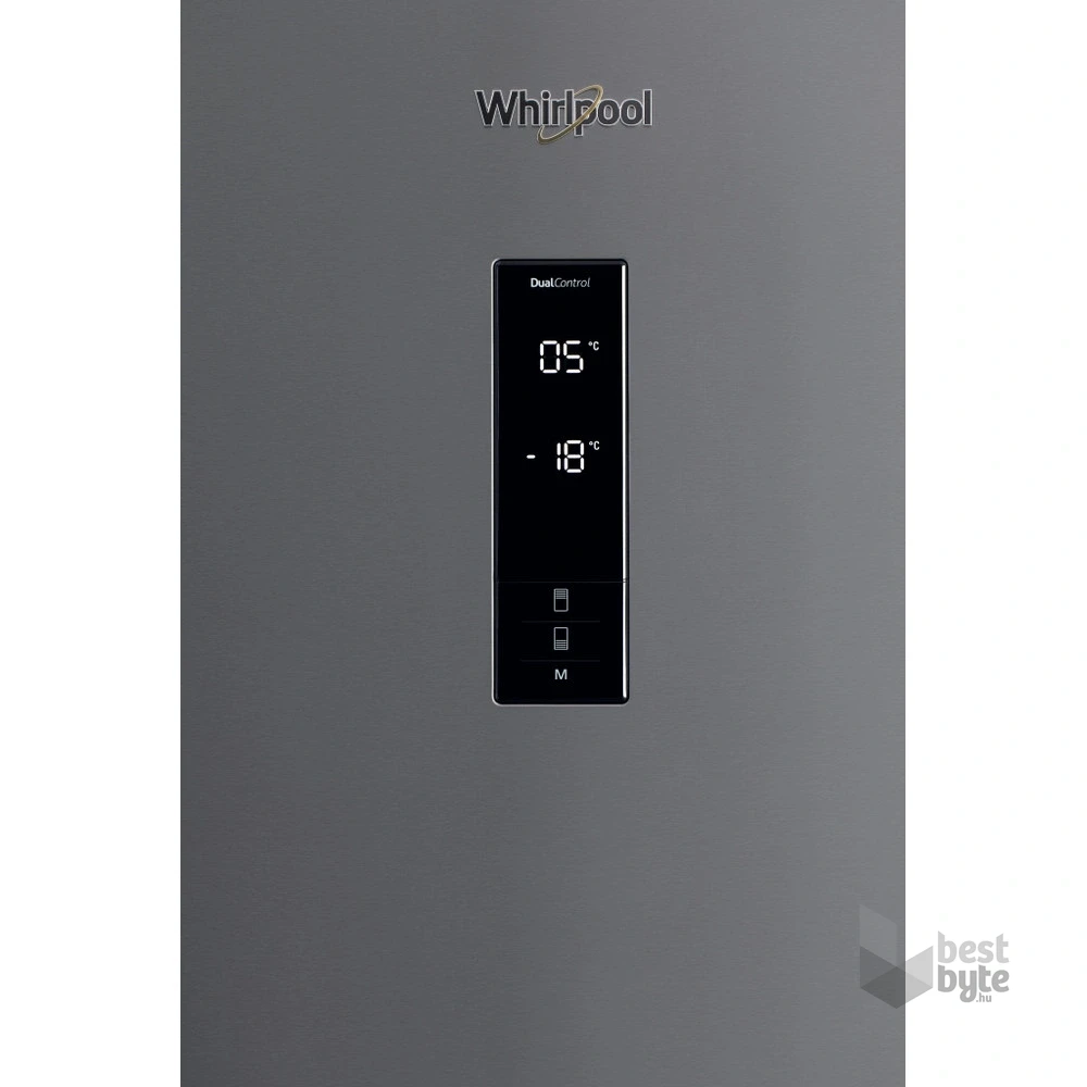 Whirlpool W84BE 72 X 2 inox, alulfagyasztós, Hűtő:407L, Fagyasztó:181L, Dual no frost hűtőszekrény