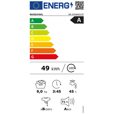 Whirlpool W8 W946WB EE 9 kg elöltöltős mosógép