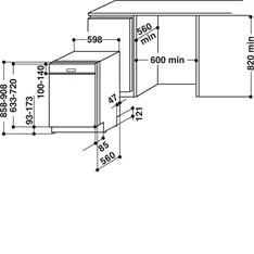 Whirlpool WBC 3C26 X beépíthető mosogatógép