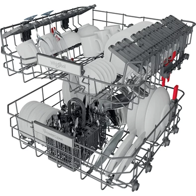 Whirlpool WBO 3T333 P 6.5 X szürke, programok száma: 11, beépíthető, 14 terítékes mosogatógép 