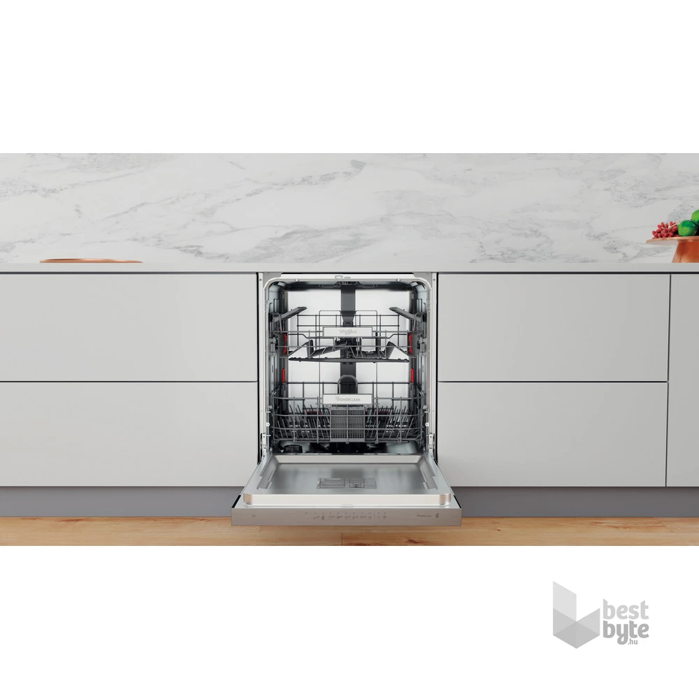 Whirlpool WBO 3T333 P 6.5 X szürke, programok száma: 11, beépíthető, 14 terítékes mosogatógép 