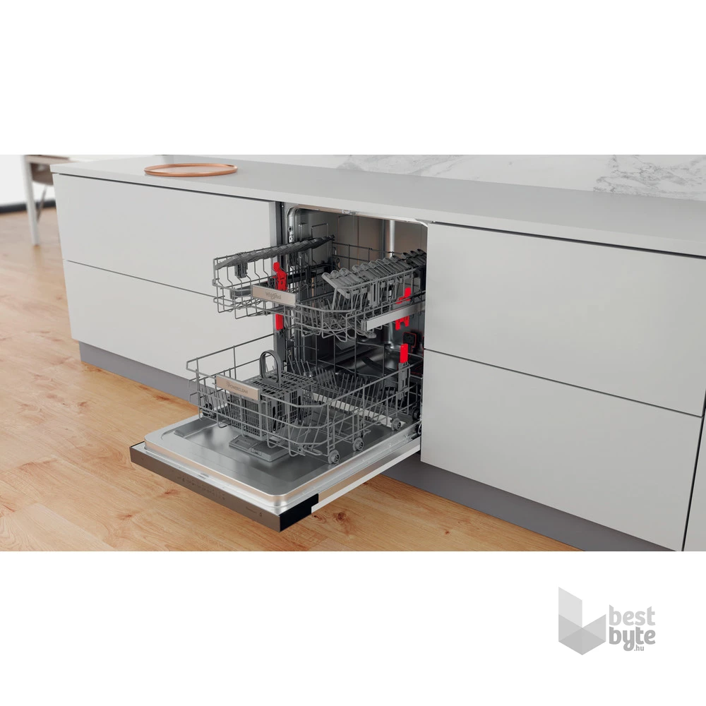 Whirlpool WBO 3T333 P 6.5 X szürke, programok száma: 11, beépíthető, 14 terítékes mosogatógép 