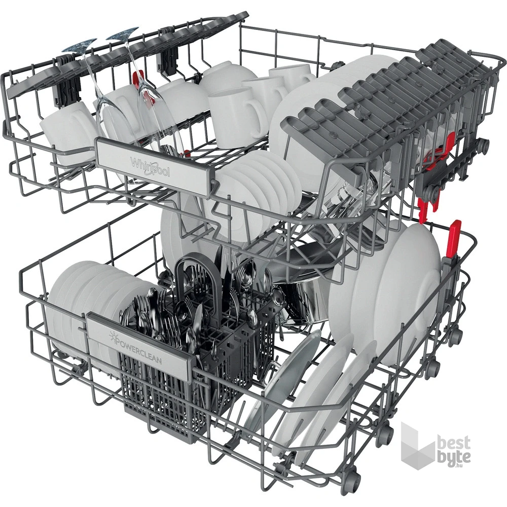 Whirlpool WBO 3T333 P 6.5 X programok száma: 11, beépíthető, 14 terítékes mosogatógép 