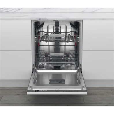 Whirlpool WCIO 3T341 PE inox, programok száma: 10, beépíthető, 14 terítékes mosogatógép 