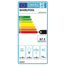 Whirlpool WCN 65 FLK fekete, beépíthető, döntött, méret:60 cm, zajszint:71 dB, páraelszívó