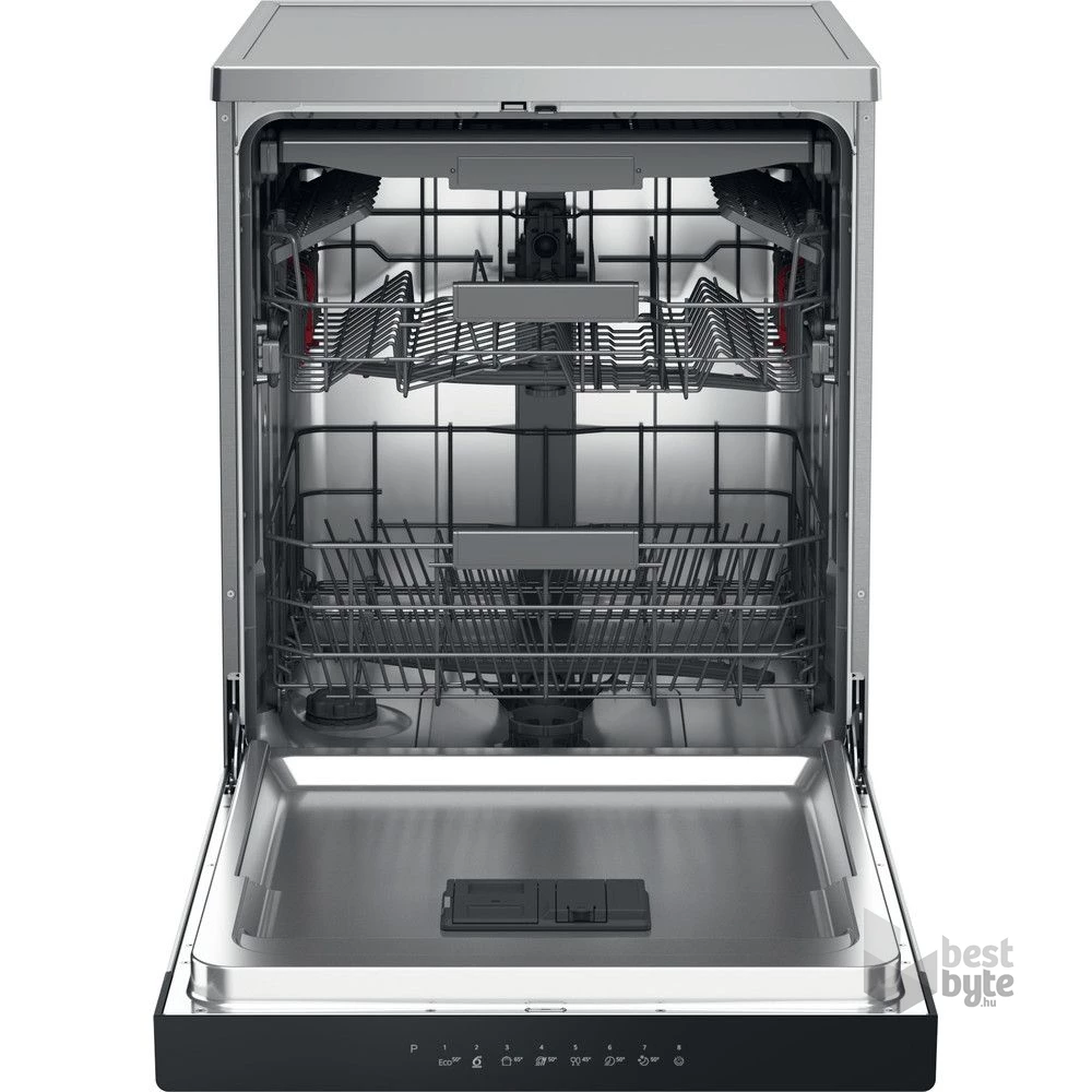 Whirlpool WFC 3C33 F X inox, programok száma: 8, szabadonálló, 14 terítékes mosogatógép 