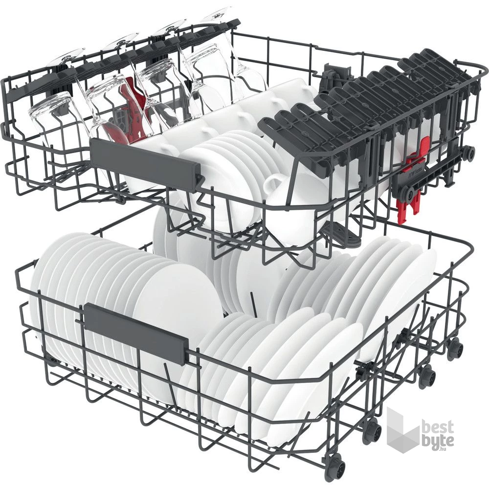 Whirlpool WFC 3C33 F X inox, programok száma: 8, szabadonálló, 14 terítékes mosogatógép 