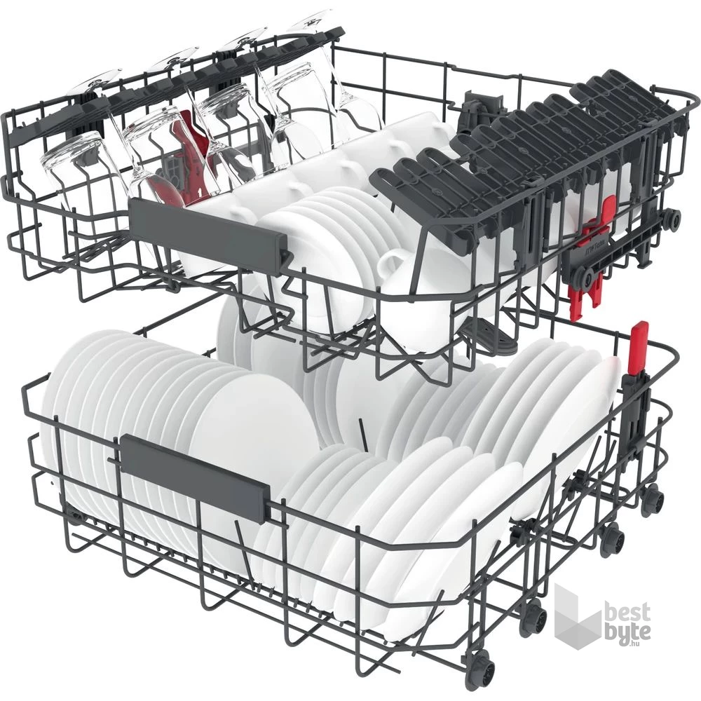 Whirlpool WFC 3C33 PF X fehér, programok száma: 8, szabadonálló, 14 terítékes mosogatógép 
