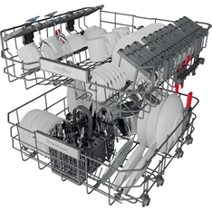 Whirlpool WFO 3O32 N P X inox, programok száma: 10, szabadonálló, 14 terítékes mosogatógép 