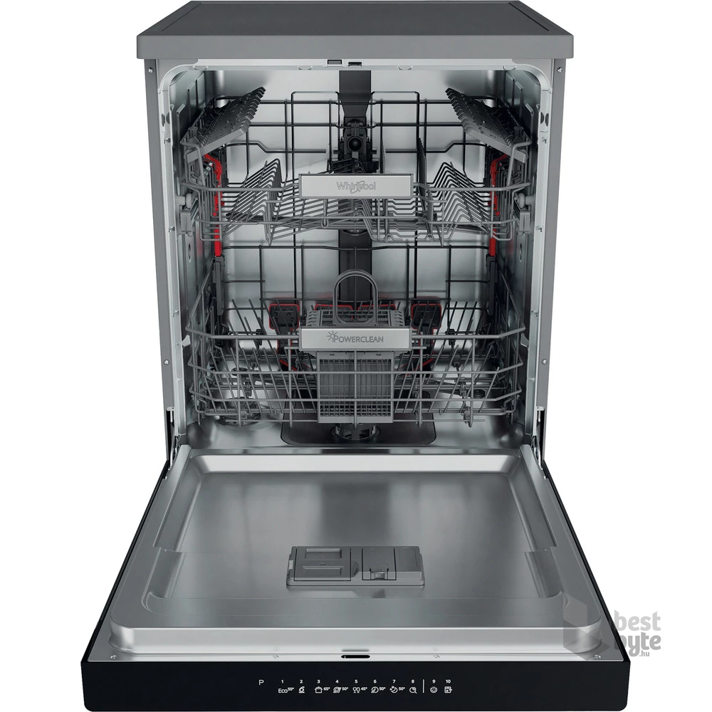 Whirlpool WFO 3O32 N P X inox, programok száma: 10, szabadonálló, 14 terítékes mosogatógép 