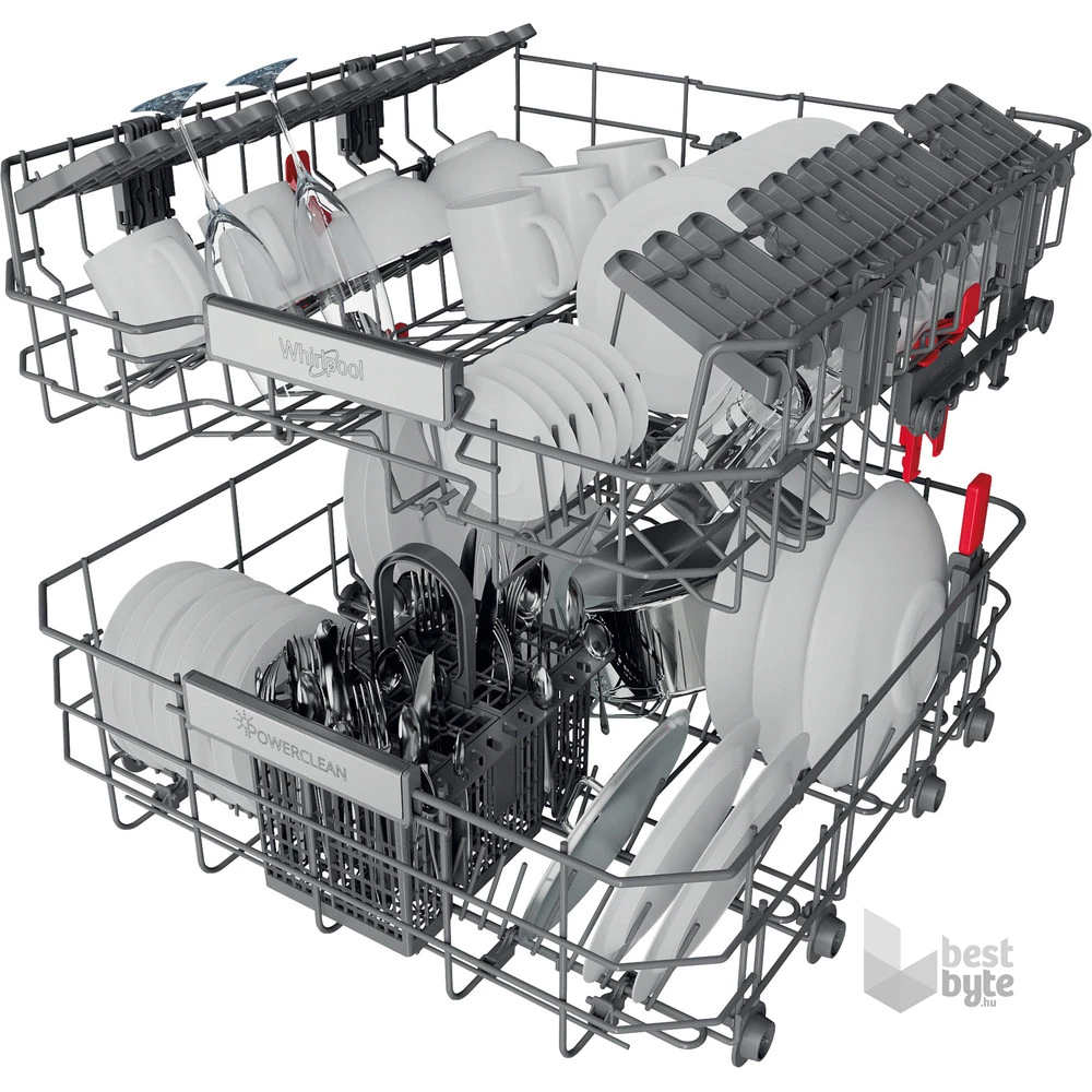Whirlpool WFO 3O32 N P X inox, programok száma: 10, szabadonálló, 14 terítékes mosogatógép 