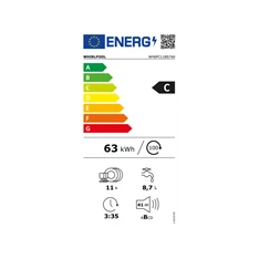 Whirlpool WH6PC11BS7A0 beépíthető 11 terítékes mosogatógép