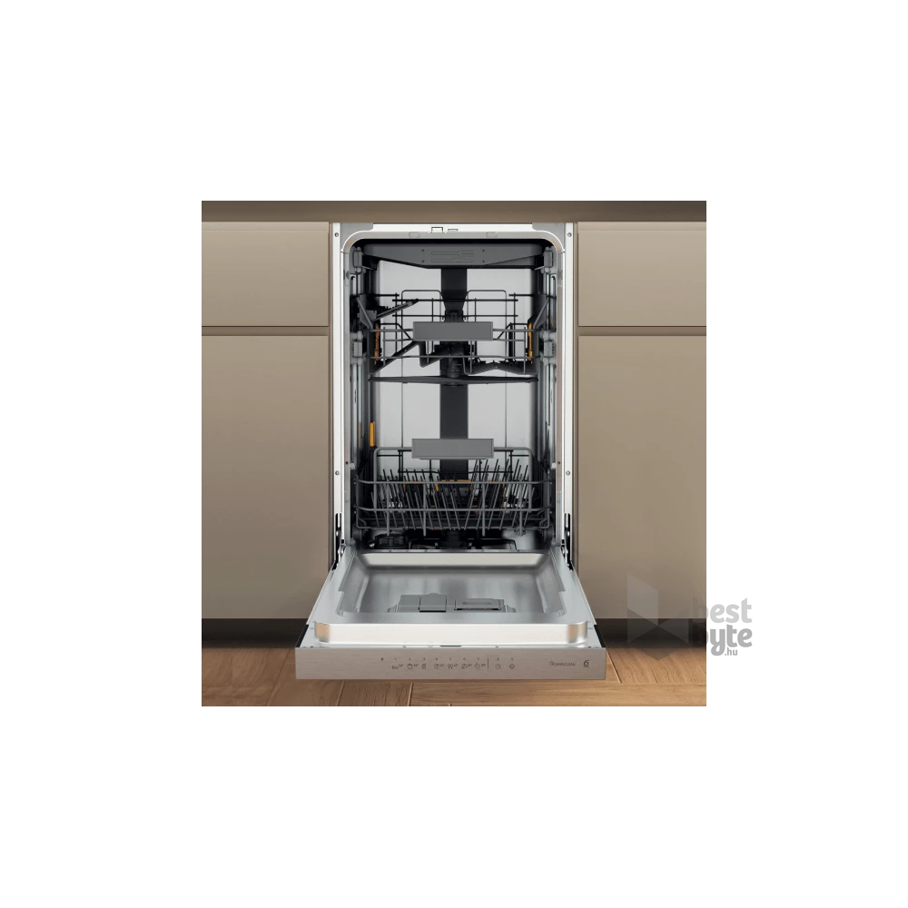 Whirlpool WH6PC11BS7A0 programok száma: 9, keskeny beépíthető, 11 terítékes mosogatógép 