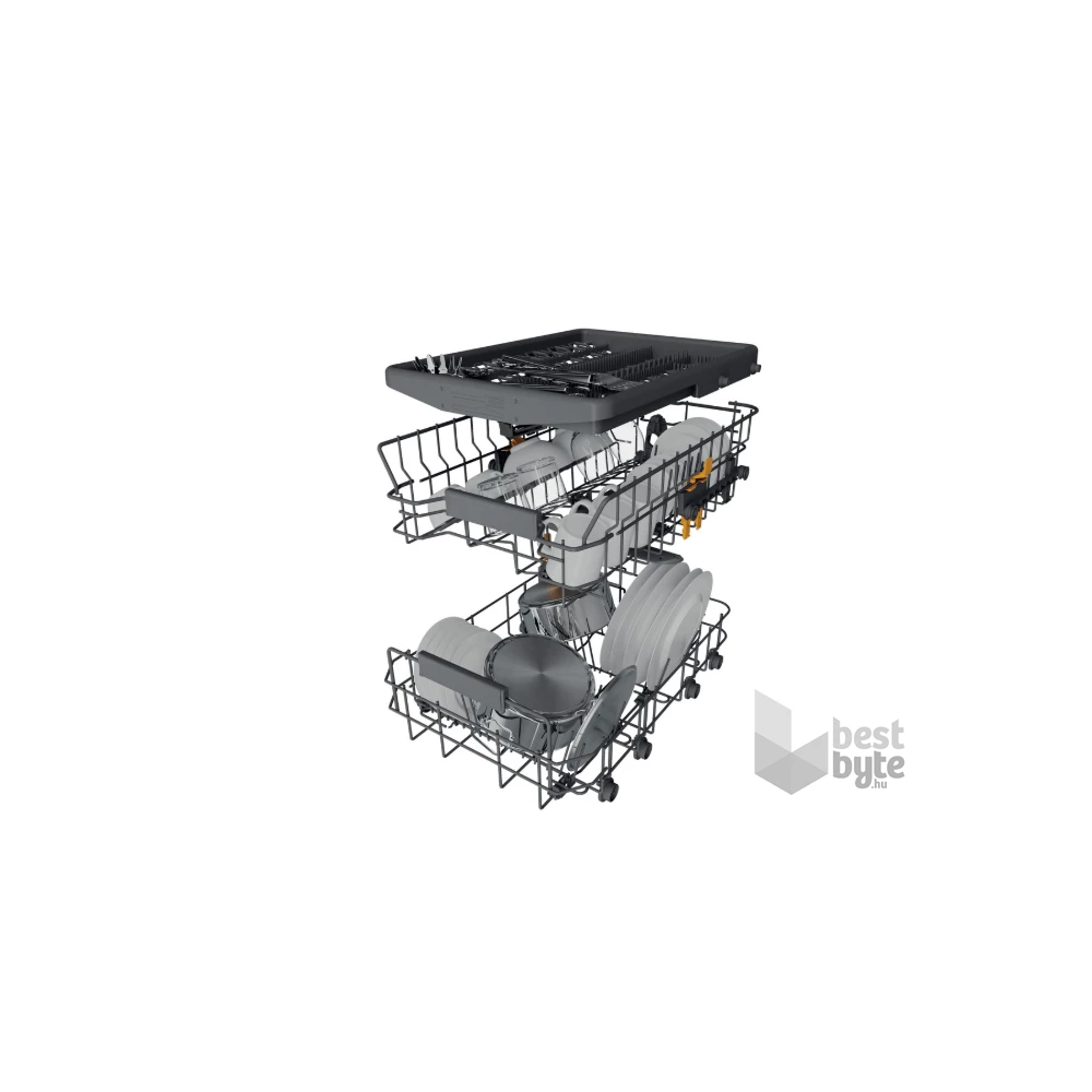 Whirlpool WH6PC11BS7A0 programok száma: 9, keskeny beépíthető, 11 terítékes mosogatógép 