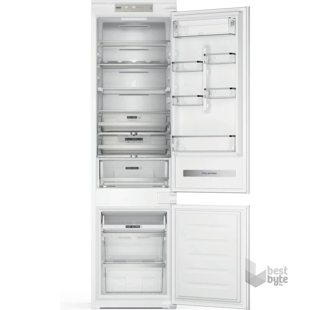 Whirlpool WHC20 T593 P alulfagyasztós, beépíthető, Hűtő:212L, Fagyasztó:68L, No frost hűtőszekrény (Újszerű)