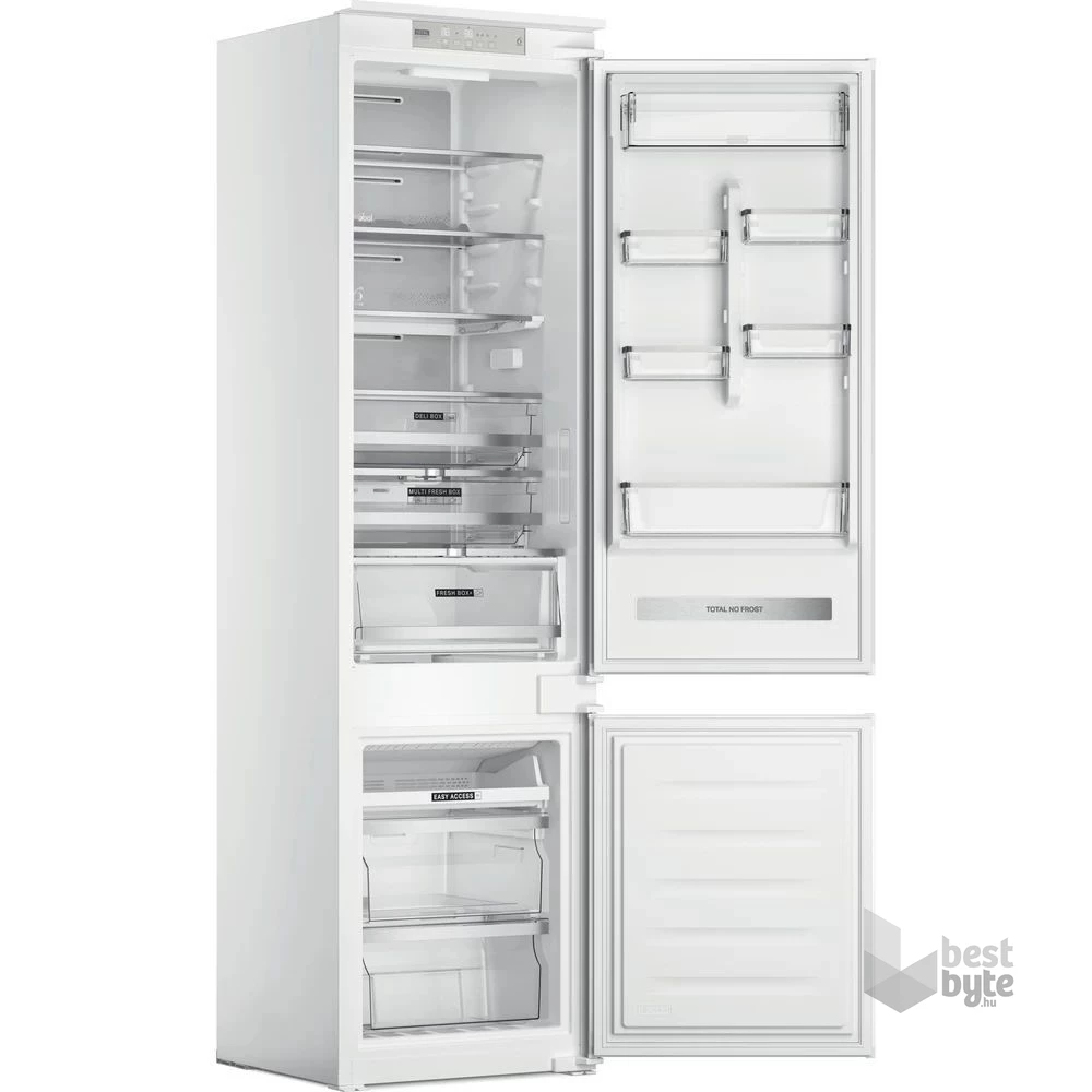 Whirlpool WHC20 T593 P alulfagyasztós, beépíthető, Hűtő:212L, Fagyasztó:68L, No frost hűtőszekrény (Újszerű)