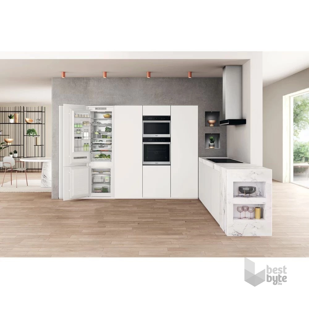 Whirlpool WHC20 T593 P alulfagyasztós, beépíthető, Hűtő:212L, Fagyasztó:68L, No frost hűtőszekrény (Újszerű)