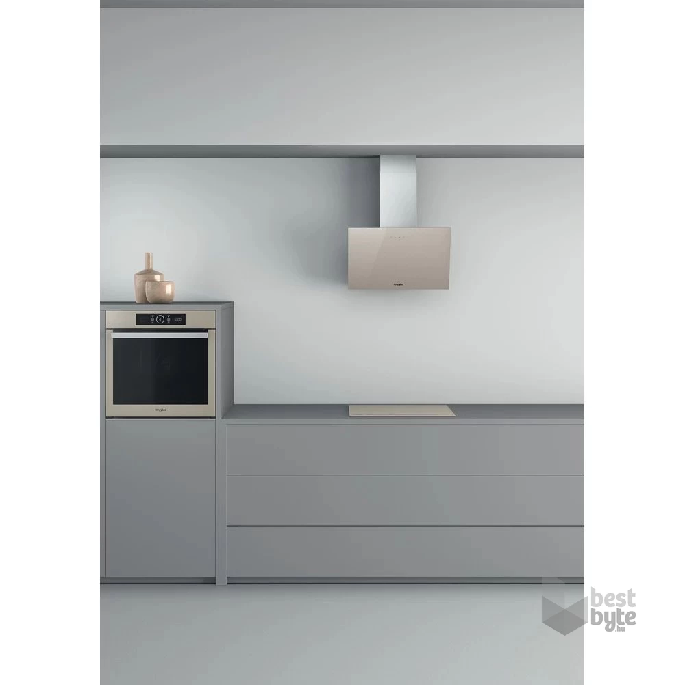 Whirlpool WHVP 62F LT SD ezüst, szabadonálló, kürtős, döntött, méret:59,8 cm, zajszint:65 dB, páraelszívó