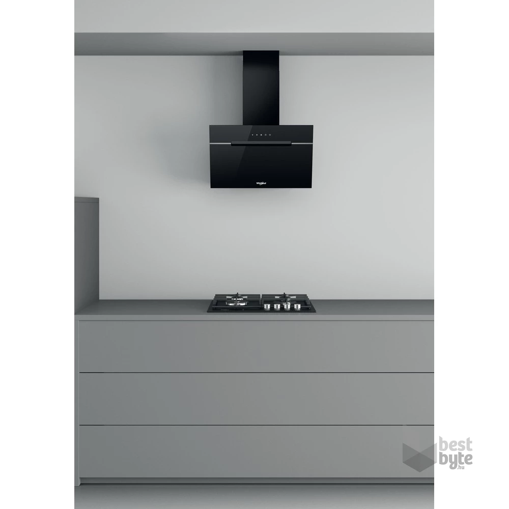 Whirlpool WHVP 62F LT SK fekete, beépíthető, döntött, méret:59,8 cm, zajszint:65 dB, páraelszívó