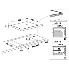 Whirlpool WL B5860 AL fekete, beépíthető, indukciós, főzőzóna: 4, beépíthető méret: 56cm, főzőlap