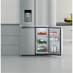 Whirlpool WQ9I MO1L inox, Side-by-Side, Hűtő:355L, Fagyasztó:237L, No frost hűtőszekrény