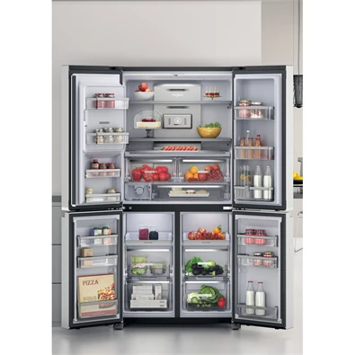 Whirlpool WQ9I MO1L inox, Side-by-Side, Hűtő:355L, Fagyasztó:237L, No frost hűtőszekrény
