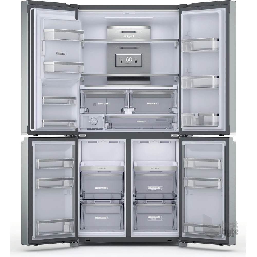 Whirlpool WQ9I MO1L inox, Side-by-Side, Hűtő:355L, Fagyasztó:237L, No frost hűtőszekrény
