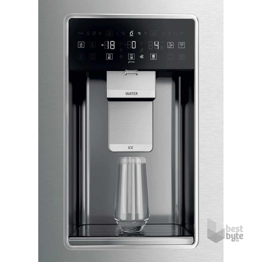 Whirlpool WQ9I MO1L inox, Side-by-Side, Hűtő:355L, Fagyasztó:237L, No frost hűtőszekrény