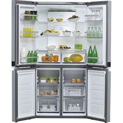 Whirlpool WQ9 B2L inox, Side-by-Side, Hűtő:388L, Fagyasztó:206L, No frost hűtőszekrény