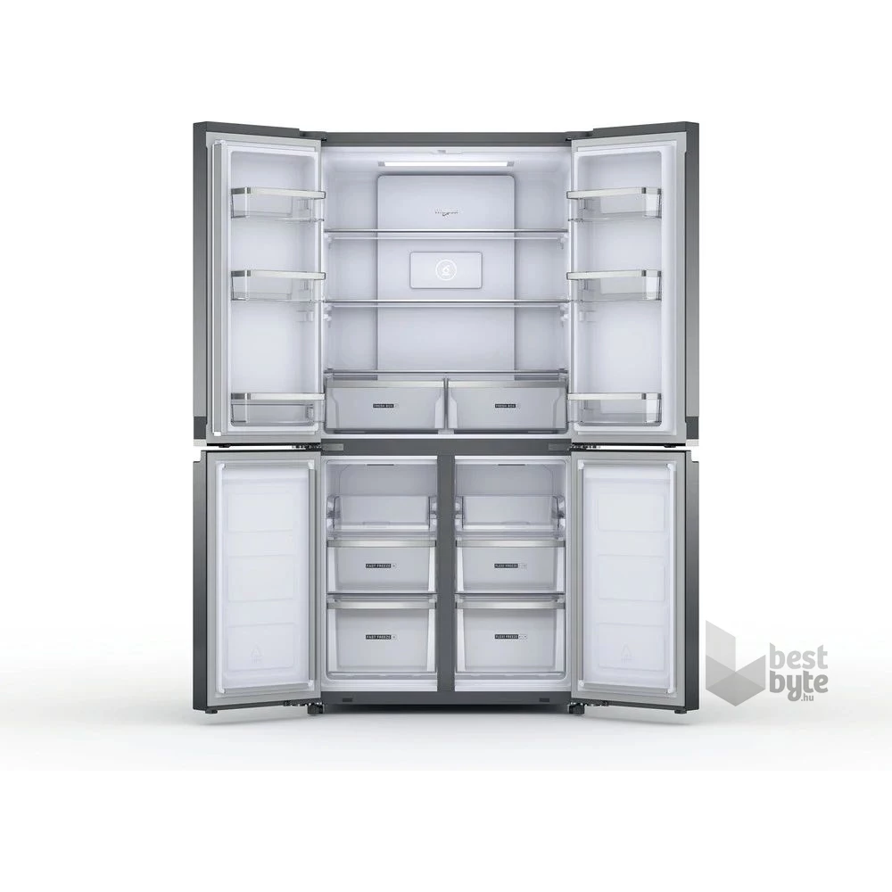 Whirlpool WQ9 B3L EF inox, side-by- side, Hűtő:388L, Fagyasztó:206L, hűtőszekrény