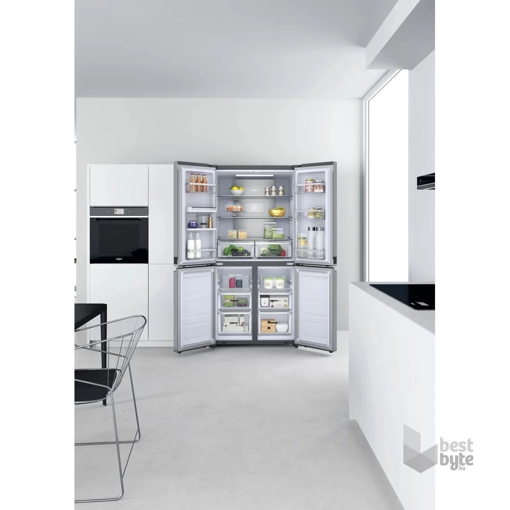 Whirlpool WQ9 U2L inox, Side-by-Side, Hűtő:388L, Fagyasztó:206L, Total No frost hűtőszekrény