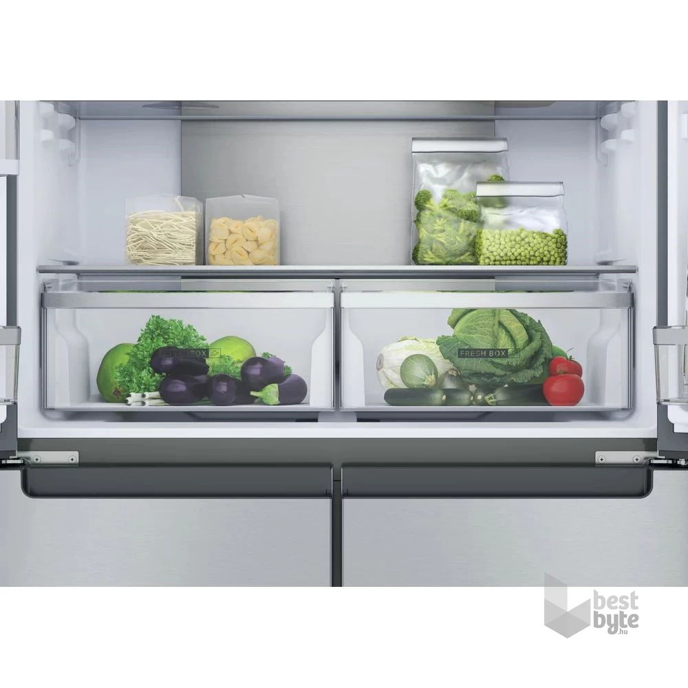 Whirlpool WQ9 U2L inox, Side-by-Side, Hűtő:388L, Fagyasztó:206L, Total No frost hűtőszekrény
