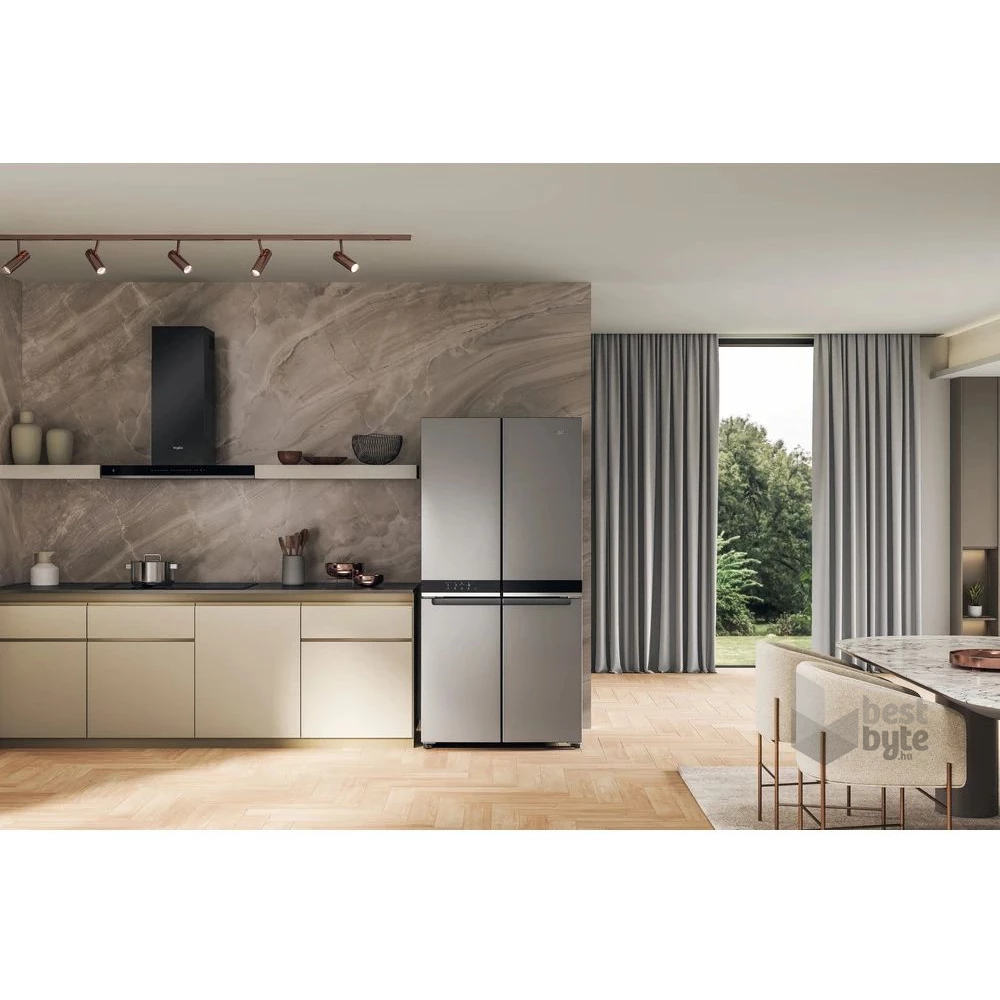 Whirlpool WQ9 U3L EF inox, side-by- side, Hűtő:388L, Fagyasztó:206L, No Frosthűtőszekrény