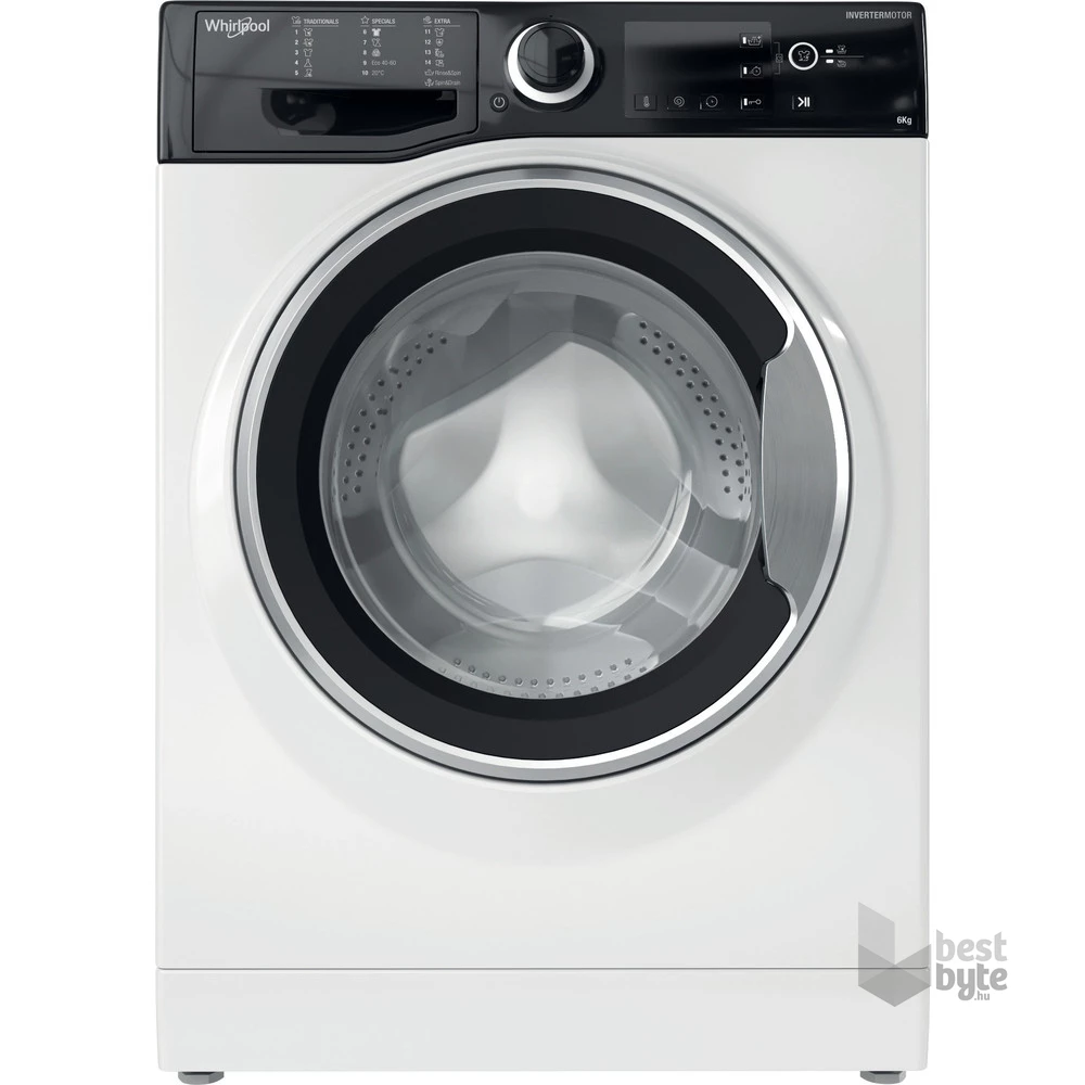 Whirlpool WRBSB 6228 B EU fehér, elöltöltős, keskeny, max.1200ford., 6 kg, mosógép