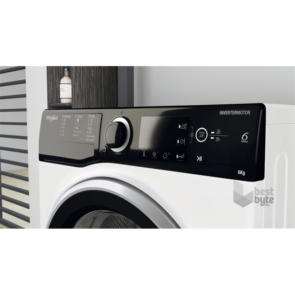 Whirlpool WRBSB 6249 S EU fehér, elöltöltős, max.1200ford., 6 kg, mosógép