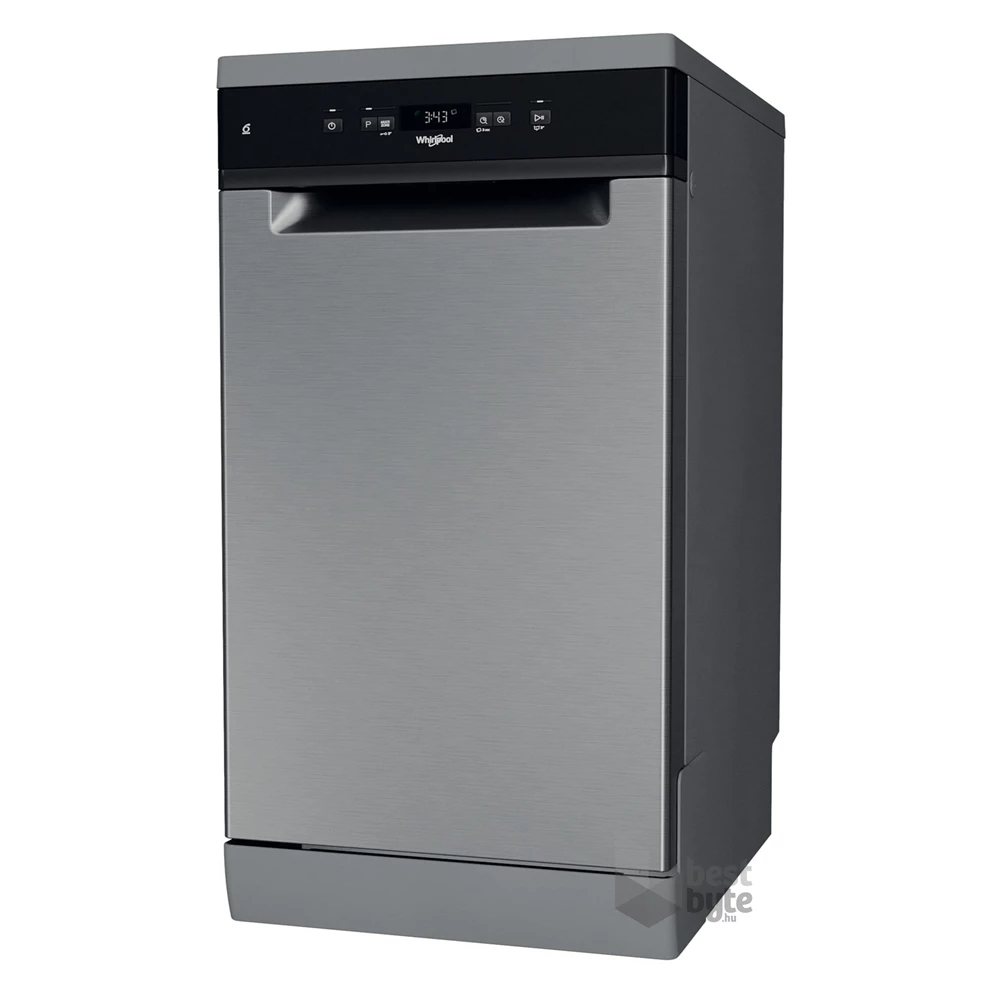 Whirlpool WSFC 3M17 X inox, programok száma: 6, keskeny szabadonálló, 10 terítékes mosogatógép 