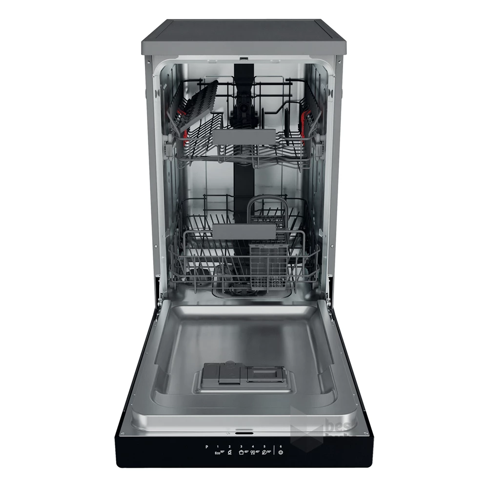 Whirlpool WSFC 3M17 X inox, programok száma: 6, keskeny szabadonálló, 10 terítékes mosogatógép 