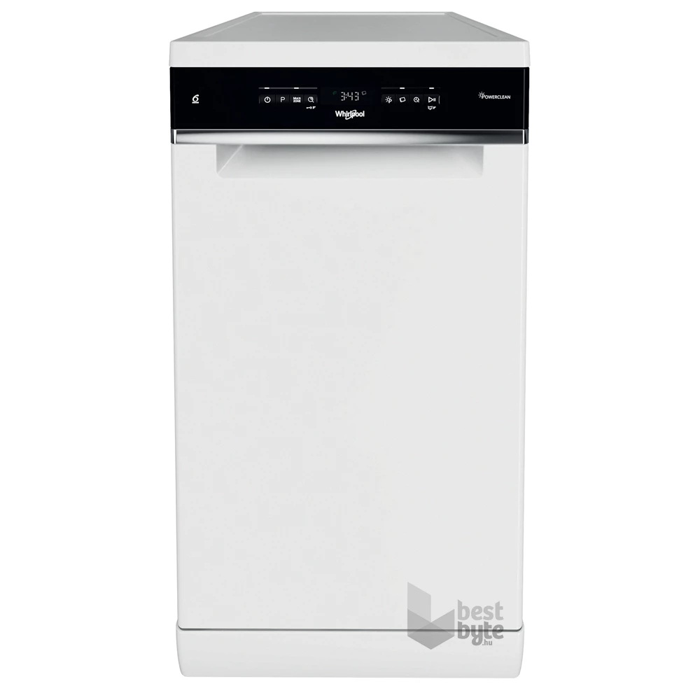 Whirlpool WSFO 3O34 PF fehér, programok száma: 8, keskeny szabadonálló, 10 terítékes mosogatógép 