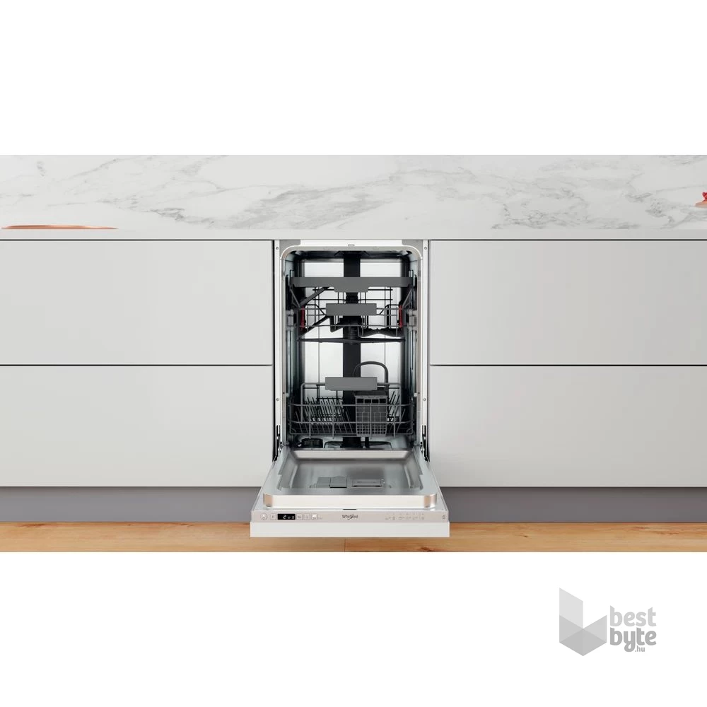 Whirlpool WSIC 3M27 C programok száma: 6, keskeny beépíthető, 10 terítékes mosogatógép 