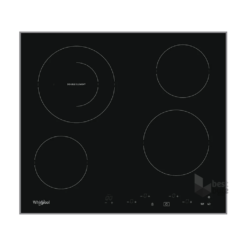 Whirlpool AKT 8601 IX fekete, beépíthető, elektromos üvegkerámia, főzőzóna: 4, beépíthető méret: 56cm, főzőlap