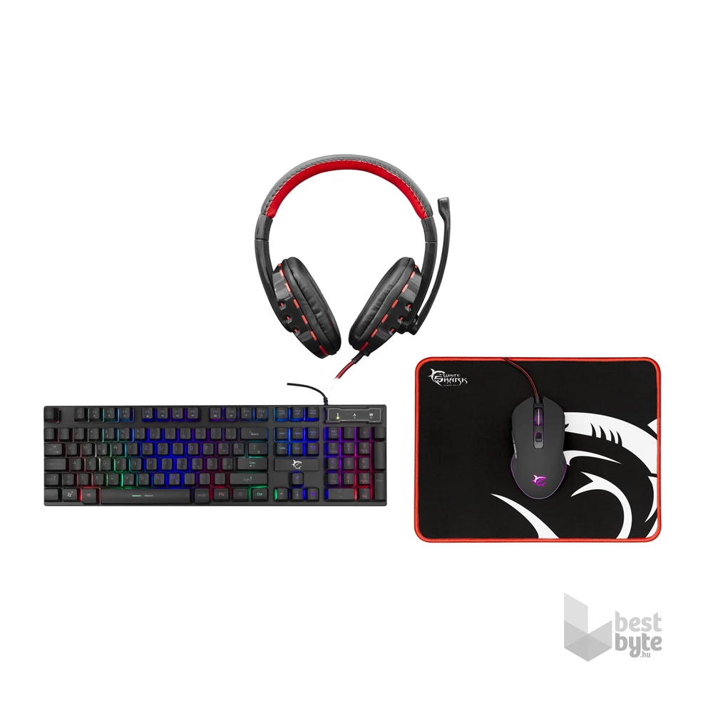 White Shark COMANCHE 3 WS GC-4104HU fekete billentyűzet + egér + egérpad + headset gamer kombó